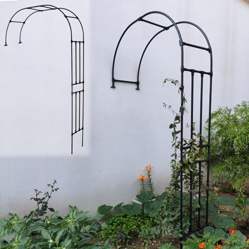 LIYI929GP Rankhilfe Halbbogen Verzinkt Rosen Halbbogen, H240 270 300cm Halbseitiger Gartenbogen Für Kletterpflanzen Reben Im Freien Rasen Hinterhof, Wetterfeste Torbogen Rosenbogen Rankgitter Pergola