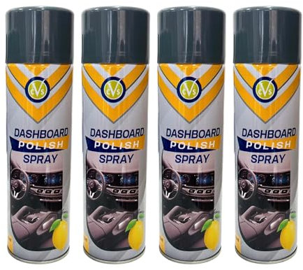 CVS Dashboard Shine Silicone Spray Cleans, Shines & Protects Car Interior Trim | Restores Luster | Car Interior Cleaner - Removes Dirt, Dust & Residue | Scented - 500ML (LEMON, Pack of 4)