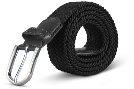 Bestlivings hemmy Stretchgürtel Flechtgürtel - Elastischer Stoffgürtel, dehnbarer Gürtel ohne Löcher, Unisex stufenlos verstellbarer Gürtel für Damen Herren