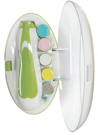 Cortadora de uñas eléctrica para bebé, lima de uñas segura para bebé con luz y 6 almohadillas de molienda para recién nacidos, cortadora de uñas para bebés, lima eléctrica (verde)