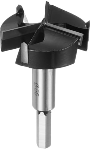 QUARKZMAN Forstner Foret Mèche 55mm (2-3/16) Tungstène Carbure 3 Flûtes 4 Éperons Ennuyeux Forstner Embouts pour Charnière Bois Trou Perçage Travail Bois