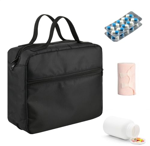 Sac de stockage de médicaments, sac de médecine portatif - BASSE MAISONS DE MÉDECINE PETITE DE VOYAGE COMPACT - Boîte organisateur de stockage multifonctionnelle de grande capacité, résistante