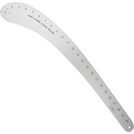 Curved Ruler, Hip Curve Measuring Ruler, 23.03x4.72 inches Professional Aluminum Alloy Tailoring, Quilting Tool for Pattern Drafting, Sewing, and Fashion