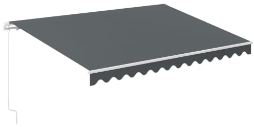COSTWAY Markise mit Kurbel, Gelenkarmmarkise Sonnenschutz, Balkonmarkise Sonnenmarkise 5-35° Winkel einstellbar, Terrassenmarkise, Klemmmarkise für Balkon und Veranda (Grau, 400 x 250 cm)