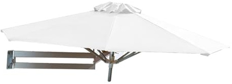 YySXIQ Wall Mounted Outdoor Balcony Umbrella With Adjustable Pole Tilting Sunshade Parasol With Wind Vent (White)