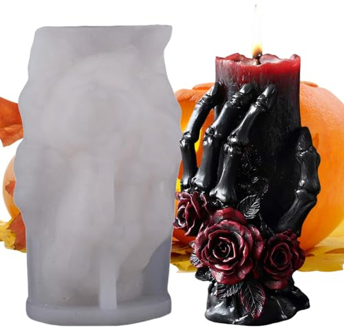 Ylnailky Stampo per Candele a Teschio di Halloween - Stampo per Candele Profumate a Forma di Teschio | per Colata Resina Epossidica e Aromaterapia per Regali Unici