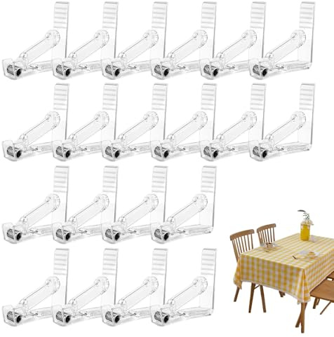 Stronrive Sujetamanteles - 20 Unidades de Pinzas Sujetamanteles,Abrazaderas Antiviento para Exterior E Interior - Bodas Cumpleaños Navidad Celebraciones en Interiores