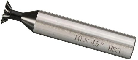EasyByMall Cortador de cola de milano de acero de alta velocidad de 45° para fresado CNC, 10-35 mm de diámetro, herramienta HSS con acabado plateado