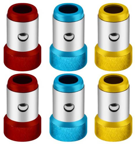 6Pcs Anillo Destornillador Magnetizador de Tornillos Magnético, Anillo Magnetizador de Broca Universal Mejorado de 1/4 Pulgadas y Soporte Metálico Magnético para Tornillos para Brocas