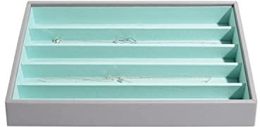 Stackers Grau mit Mint Schmuckschatulle Klassisch Halsketten-Fach