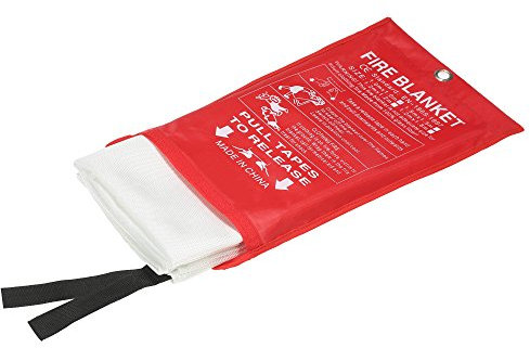 Couverture anti-feu, Couverture anti-feu de sécurité à dégagement rapide dans un étui avec boucles, 2mx2m, Facile à installer et rapide à déployer en cas d'urgence, pour la cuisine Bureau à domicile