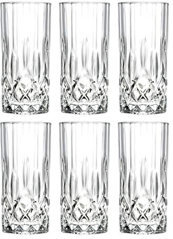 Highball – Set di 6 bicchieri Hiball – senza piombo – bellissimo design – Bicchieri – per acqua, succo di frutta, vino, birra e cocktail – 400 ml - di Barski - Made in Europe
