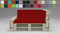 Rollmayer Palettenkissen mit Steppung Auflage für Europaletten Indoor und Outdoor Palettenpolster Kollektion Vivid (Rot 12, Sitz&Rücken&Seiten Kissen Set)