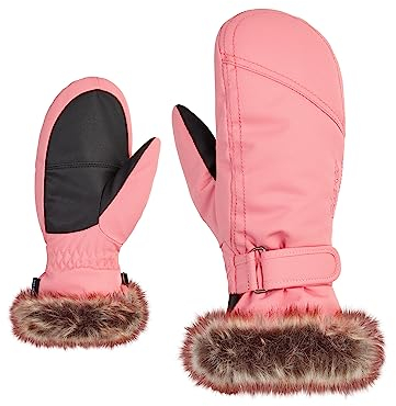 Ziener Mädchen LED Ski-Fäustling/Wintersport | warm atmungsaktiv, pink vanilla stru, 5,5