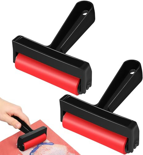 VICASKY Ink Roller 2Pcs Small Plastic Brayer Rollers 5In for Kids Painting Art Craft Printmaking Tools Easy Clean and Portable