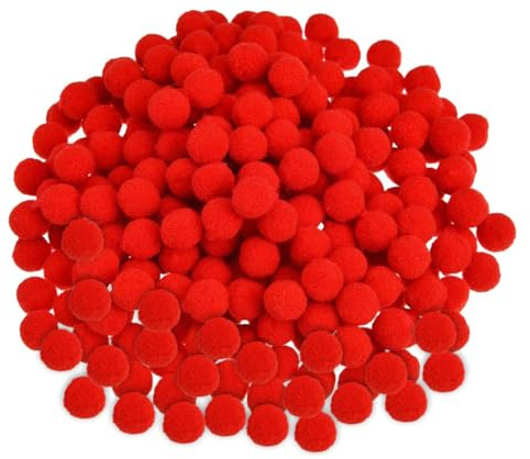 MIVAIUN 1000 piezas Mini Pompones Pequeños Mullidos para Decoración Artes Artesanía Manualidades Pompones de Rojo Pompones Manualidades Pequeños Bolas Fieltro de Bricolaje (Rojo)