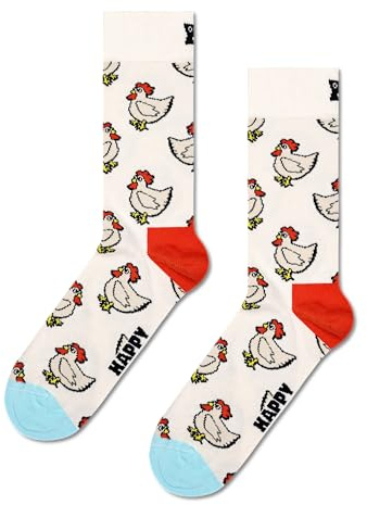 Happy Socks Rooster Baumwolle Socken Damen Herren Weiß 36-40