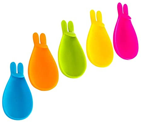 5 Pièces Porte-Sachet De Thé en Silicone en Forme De Lapin, Repose-Cuillère Compact Et Coloré pour Maison Et Bureau, Accessoire De Thé Pratique Et Décoratif