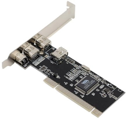 GIWFBQTR Carte PCI 1394 Adaptateur de Carte Firewire 4 Ports Carte de Capture HD DV pour Appareil Photo Numérique sans Pilote Via pour PC de Bureau