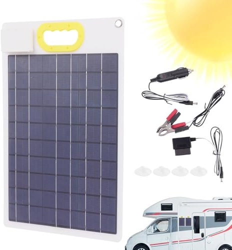 Caricabatterie per auto solare,caricatore di mantenimento solare - Caricabatterie da pannello solare da 30 W - Mantenitore di solare portatile 12/24 V, mantenitore di carica batteria per auto