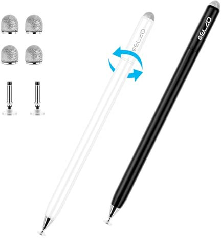 ELZO 2 en 1 Universal Lápiz Táctil de Precisión, Bolígrafos Stylus, Compatible con Todas Las tabletas iPhone, iPad, Samsung, Lenovo, Huawei Pantalla táctil, Tapa magnética
