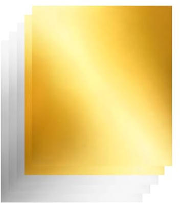 szaluyk Pellicola Goffrata – 12 x 12 Pollici | di Metallo – Metal Embossing Foil Sheets – 5 Pezzi su Entrambi i Lati per Pittura, Incisione di Montaggio, Artigianato, Lavorazione dei Metalli