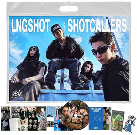 LNGSHOT SHOT CALLERS 1er EP Album [Revista Ver.] Revista + CD + 4 tarjetas fotográficas + paquete de calcomanías (Moonwalkin') longshot kpop
