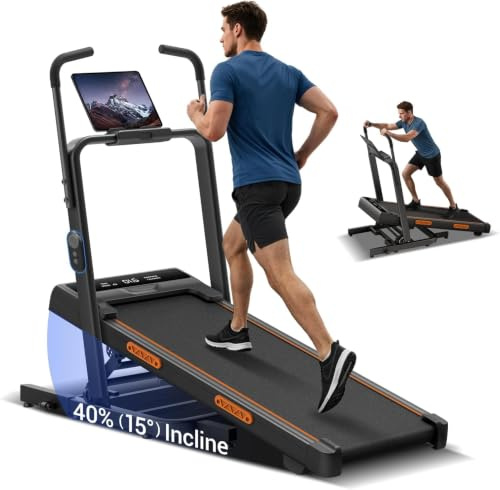 40% Manual Incline Foldable Walking Pad, 3.0 HP Treadmills for Home