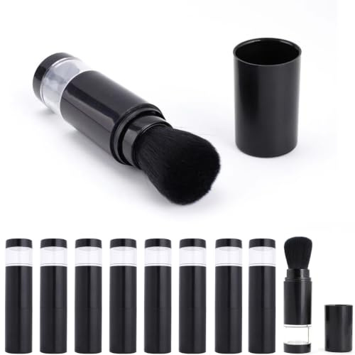 Präglingspulver verktyg applikator set, 10-pack indragbara pulverborstar