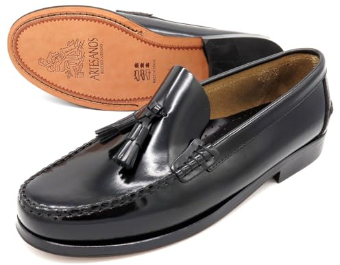 Mocasines para Hombre Piel Zapatillas de negocios con borlas Negro Talla 41 EU