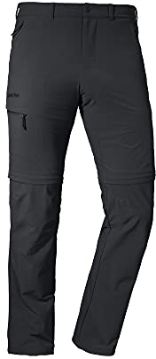 Schöffel Herren Pants Koper1 Zip Off, flexible Herren Hose mit Zip-Off Funktion, schnell trocknende und kühlende Wanderhose aus 4-Wege-Stretch, asphalt, 52