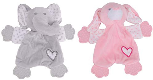Toyland Doudou bébé Animal - avec Aide à la Dentition - Peluche Douce - Convient dès la Naissance