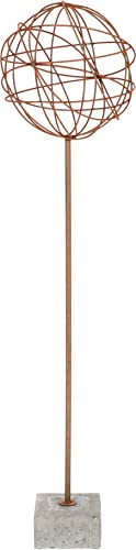 KOTARBAU® Sfera da giardino Ecorost da 30 cm, decorazione insolita per lei, palline decorative da giardino + base in cemento, 5 kg