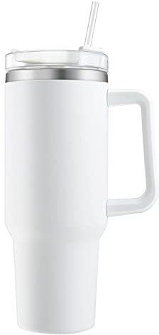 Codddtoo Tumblers Cup with Straw, Lid and Handle,40oz/1200ml Stainless Steel Vacuum Insulated Cup,Mug Leak Proof Vacuum Insulated Water Bottle for Cold & Hot Drinks