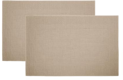 BIANCHERIAWEB Set Tovagliette Americane Cucina Antiscivolo in Tinta Unita Lavabili Set 2 Panna