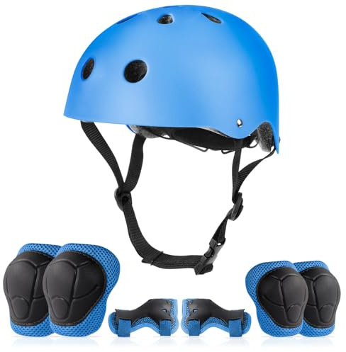 Flintronic Casco Bici Bambino 2-13Anni, Set di Protezioni per Bambini, Caschi per Bambini per Skateboard Pattinaggio Monopattino Sport Estermi, Casco per Bicicletta per Ragazze e Ragazzi
