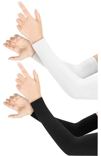 RSYHVG 2 Pairs Cooling Arm Sleeves for Women and Men, Sun UV Protection Breathable Arm Sleeves, Compression Outdoor Sports Sleeves to Cover for Cycling Hiking