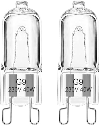 EASYIVY Lampadina Forno G9 40W 300 Gradi, Lampadine Alogene G9 Luce Forno per Whirlpool, Neff, Electrolux, Smeg, Bosch e Microonde, Bianco Caldo 2700K, 2 Pezzi