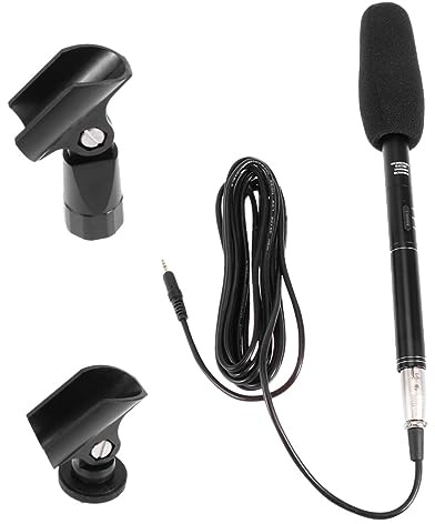 ibasenice Microfono Per Interviste in Streaming Live Allaperto Microfono Per Registrazione Portatile Attenuazione A Bassa Frequenza Ad Alta Sensibilità Per Videocamera