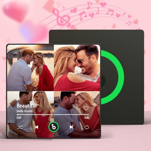 SOUFEEL Magnete da Frigorifero Personalizzato con Foto & Musica Spotify Calamite da Frigo Fotografico Personalizzabile Può Riprodurre Canzoni Natale San Valentino Regalo di Coppia
