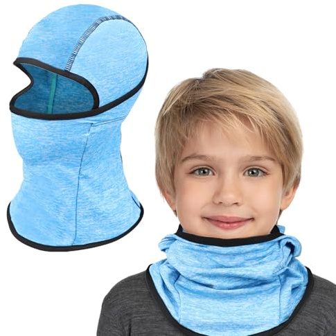 GOZINA Passamontagna per bambini, passamontagna invernale per ragazzi e ragazze dai 2 ai 5 anni, maschera da sci per bambini, passamontagna con copricollo per sport all'aria aperta, ciclismo, sci, blu