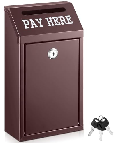 Yaocom Metal Money Cash Box,Brown,10.2 X 5.7 X 2.8 Inch