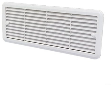Campervan Fridge Vent Mounting Grille 62445480 for Thetford Refrigerator Caravan Motorhome White Black ABS Material 483x186mm Cooling Ventilation Opening(White)