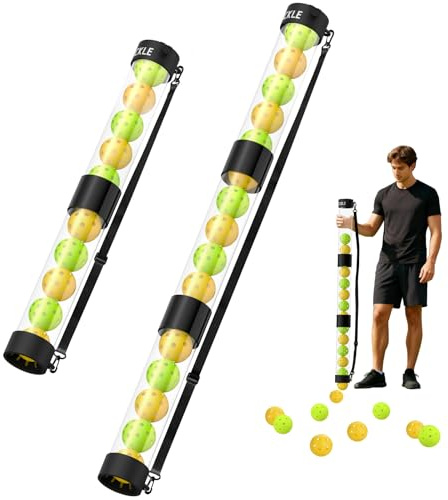 AMPICKLE Pickleball Ball Retriever 17 Balls Pickleball Pickup Tube with Shoulder Strap,Quick and Portable for Pickleball Tube Ball Pickup,Lightweight Pickleball Picker Upper Ball Holder