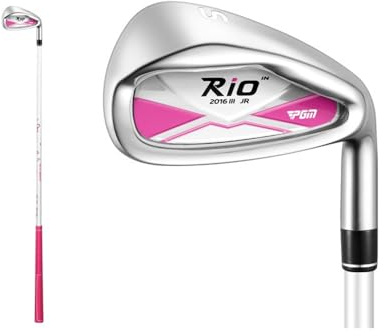 Junior #7 Iron Club/#S Golf Sand Wedge Club med kolskaft idealisk för barn nybörjare pojkar flickor i singelklubbar golfsport (rosa, #S, ålder 3-5)