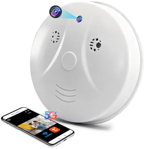 Cámara Oculta WiFi 5G, Cámara Espía Oculta en Detector de Humo