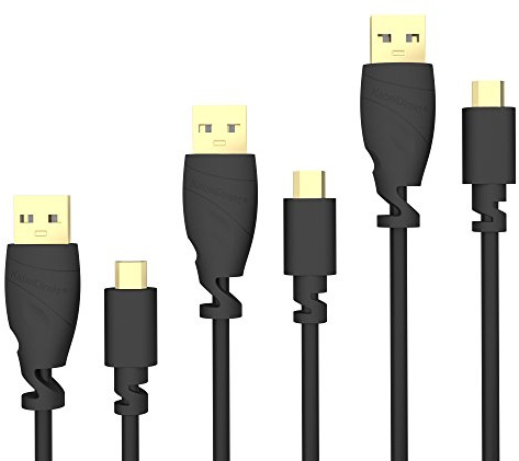 KabelDirekt – Micro USB Kabel – 3x 1m (USB 2.0, Ladekabel, Datenkabel, schwarz) – TOP Series