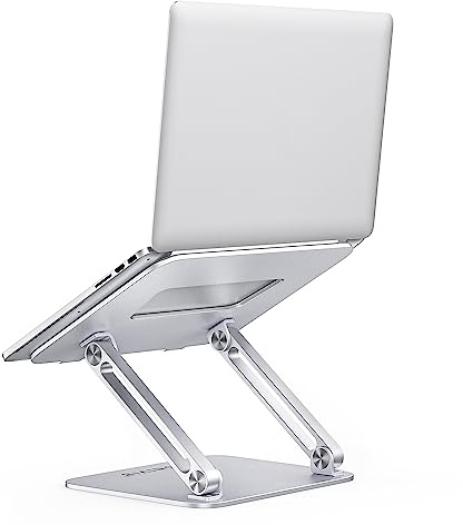 ONIVIB Laptop Computer Stand, Adjustable Tablet Holder Desk, Foldable Wide Compatible(10-17 inches) Computer Lapdesks, for MateBook Notebook-(Silver)