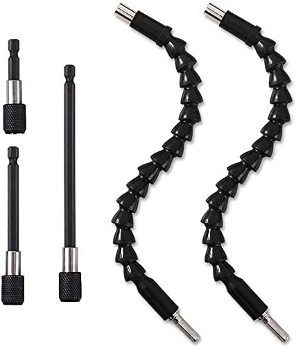 11.8 inch Flexible Drill Extension Bit,60mm/100mm/150mm Magnetic Screwdriver Bit Holder for Screws, Nuts, and Any Drill and Handheld Driver