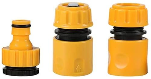 ZHIHUI Hose Connetor, Hose End Quick Connect fitting, Gardening Watering Car Washing Hose Quick Connector, 1/2 Hose Pipe Quick Connector + Faucet Adapter - 3 pack